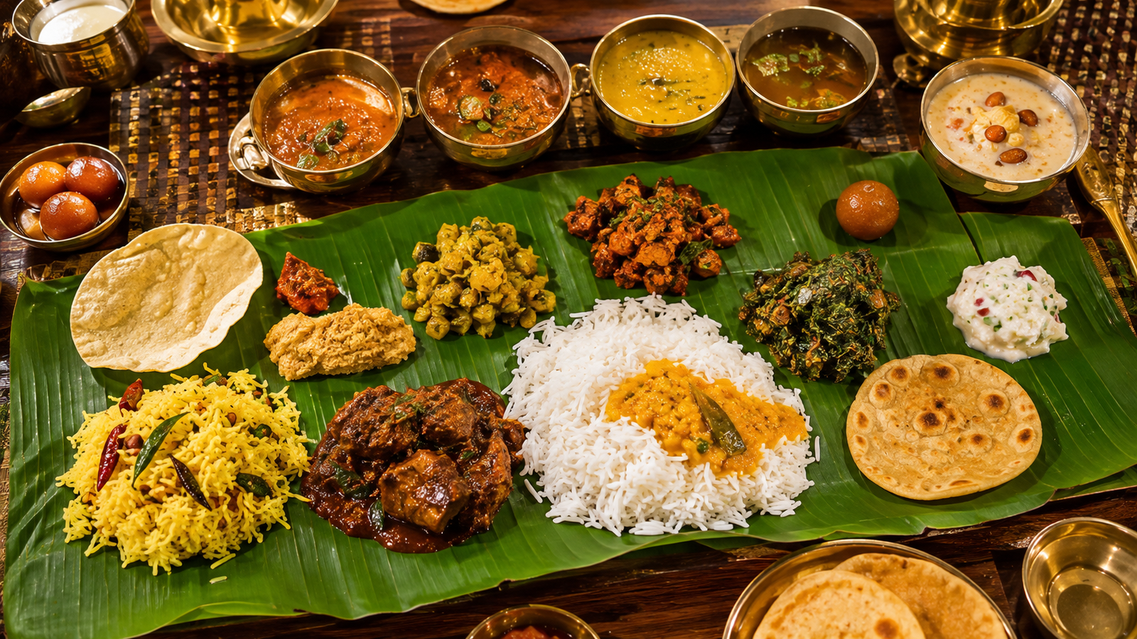 Festive South Indian Banana Leaf Feast