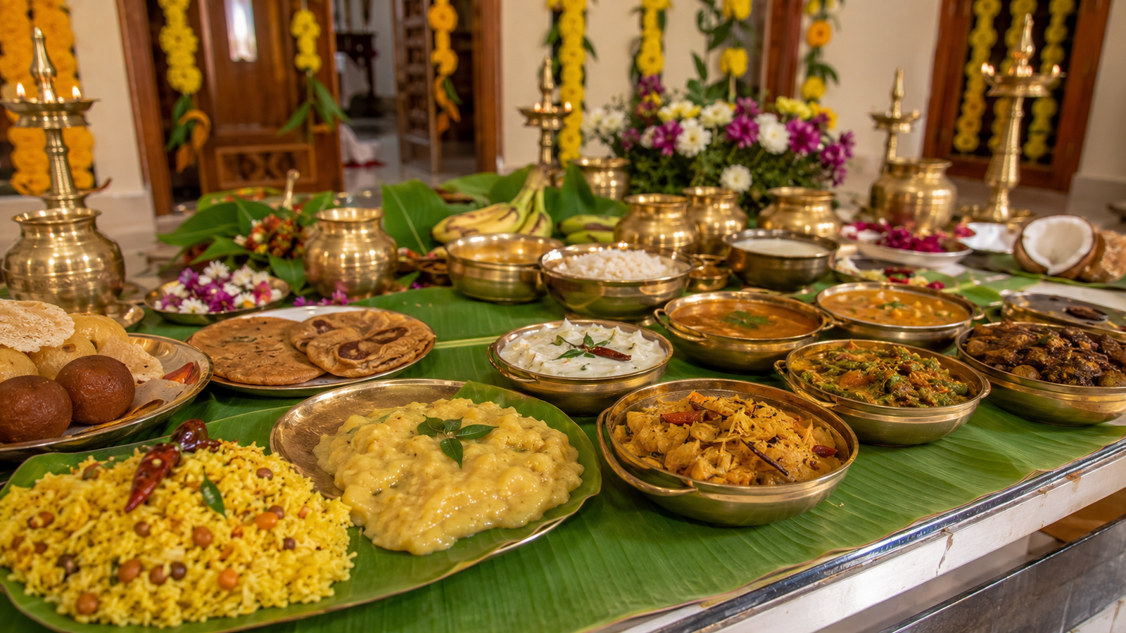 Festive South Indian Feast Setup