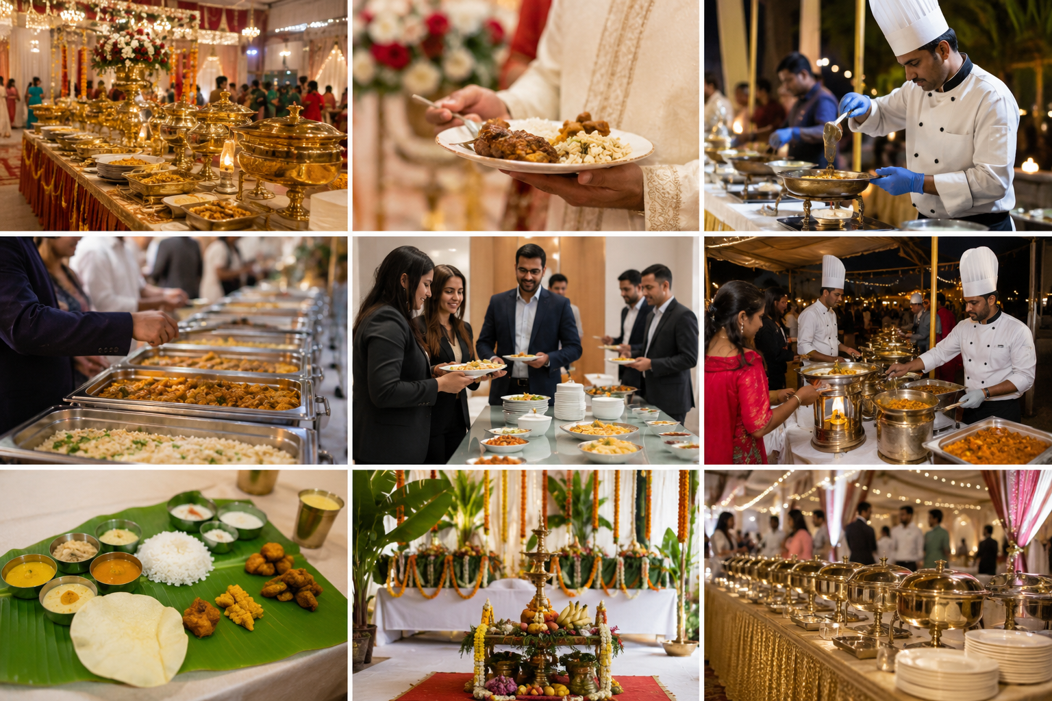 Indian Wedding Buffet Collage